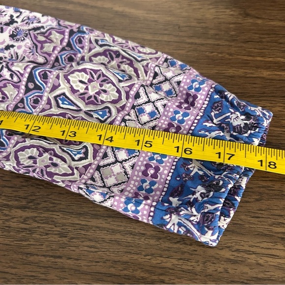 💕 lucky brand Floral Print Women's Top - Purple and Blue S - Picture 11 of 11